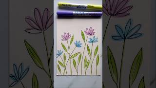 Brush pen flowers 🌸#artshorts #brushpen #domsbrushpens