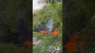 Trucks set on fire in Jalisco violence #fire #mexico #jalisco #cartel