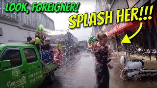 What it's like being the only foreigner at the water splashing festival....