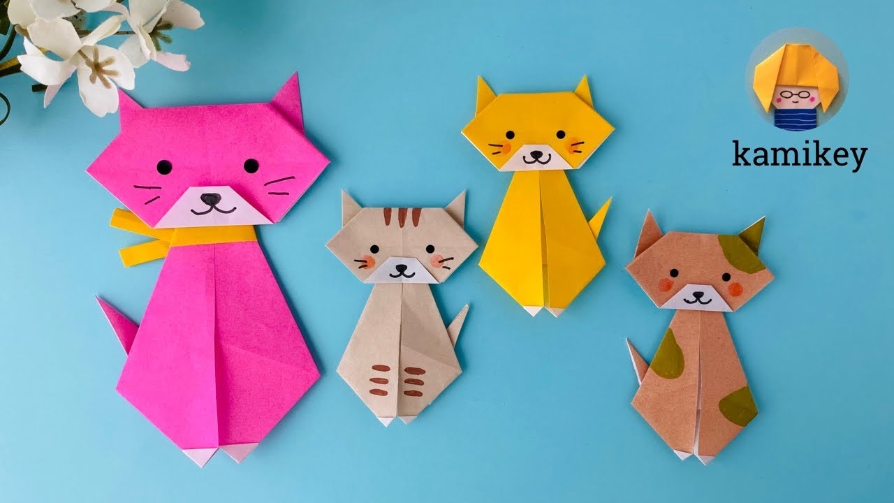 折り紙 ねこ Cat Origami カミキィ Kamikey Youtube