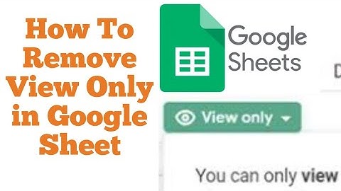 How To Remove View Only in Google Sheets | Viewer, Editor Permission in Google Sheet