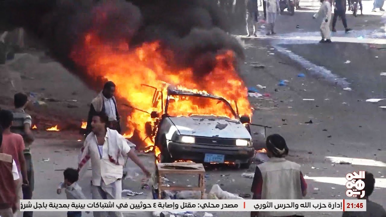 اخماد حريق بمحطة غاز التهم اربع مركبات في تعز