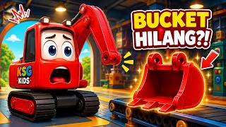 🎵 Oh No! Excavator Lost Its Bucket 😱 | Find the Missing Construction Vehicle Parts 🚜 | KSG Kids S...