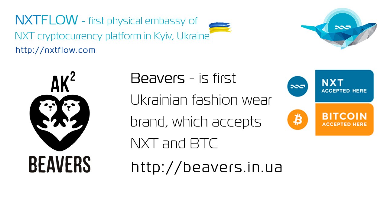 NXTFLOW - project Beavers - fashion wear brand working for NXT and Bitcoin