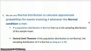 AP Stats 7.3 Sampling Distributions of sample means