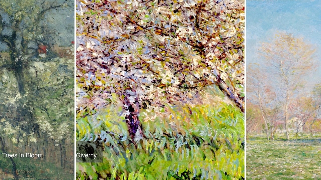 Fine Art TV — Silent Art Gallery · July 8 Afternoon | Apple Trees In Bloom At Giverny… & others