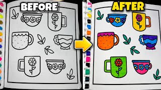 WOW! 😍 Amazing Cups & Mugs Coloring Transformation | Before & After 🎨🖍️