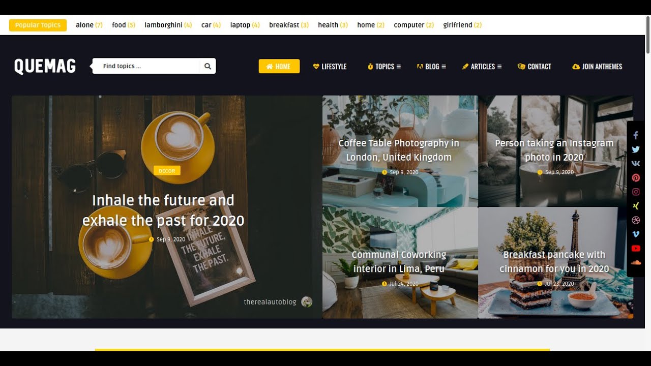 video Quemag – Creative WordPress Theme