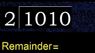 Divide 1010 By 2  Remainder   Division With 1 Digit Divisors  How To Do