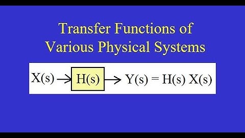 Chapter 11 Transfer Functions of Various Systems