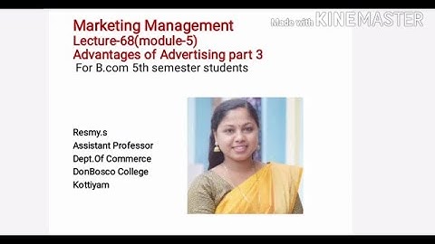 MARKETING MANAGEMENT LECTURE-68(MODULE-5) ADVANTAGES OF ADVERTISING PART-3   FOR B.COM S5