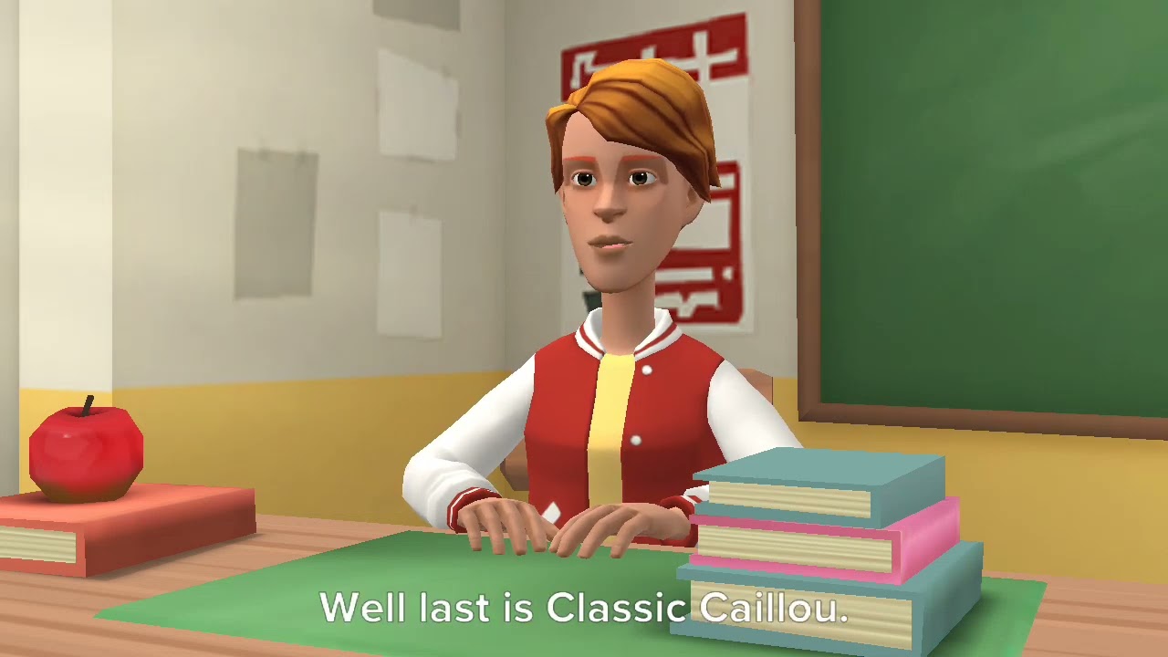 Classic Caillou brings a snake to school pet day/gets grounded