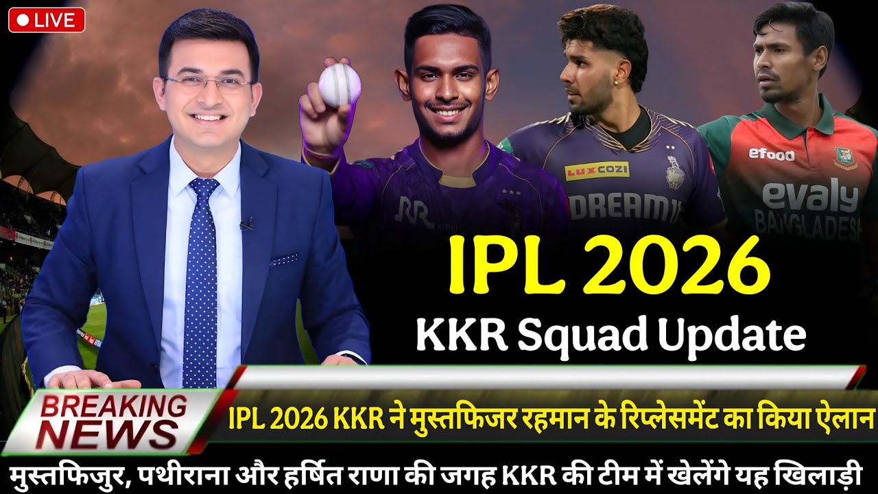 IPL 2026 KKR Squad Update । Kolkata Knight Riders Final Squad Update Ipl 2026 । Kkr Playing 11 Ipl ।