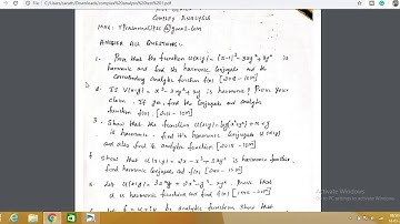 complex analysis | test 1 | upsc maths optional | analytic functions | harmonic functions