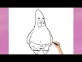 How To Draw Patrick's Star | SpongeBob Patrick Star Drawing,Painting &Coloring For Kids and Toddlers