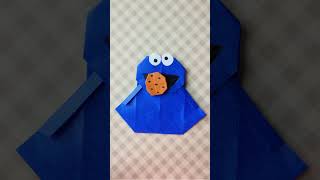 Cute Origami Cookie Monster Eating A Cookie Stop Motion