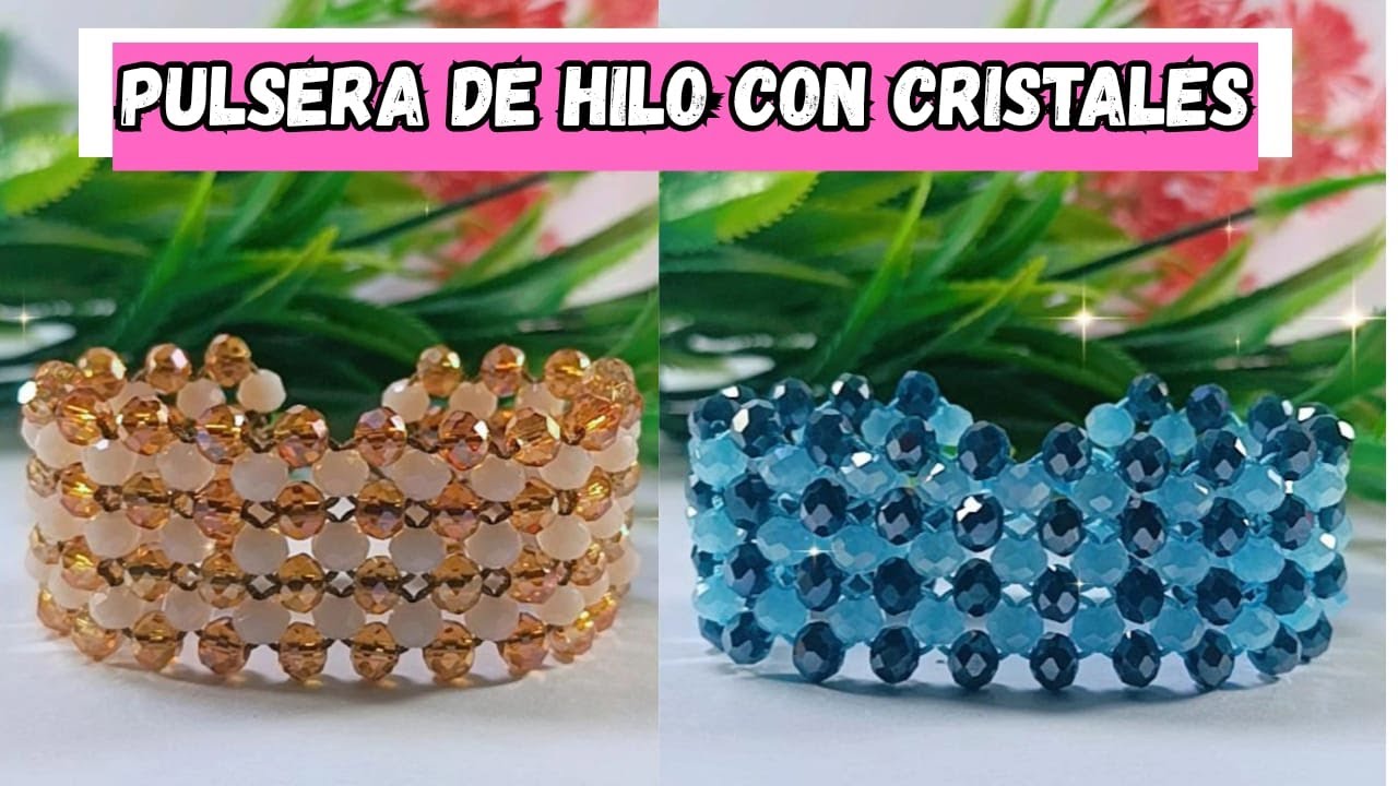 ¡Haz tu propia Pulsera de Cristales fácil y rápido! ✨ Pulsera de Hilo con Cristales