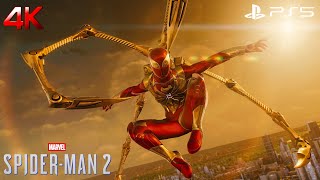 Marvel's Spider-Man 2 PS5 - Iron Spider Armor Suit Free Roam Gameplay (4K)