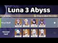 Spiral Abyss Luna 3 C3R1 Raiden C0R1 Skirk | Genshin Impact