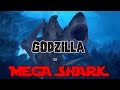 Godzilla 2014 meets mega shark  3d animation