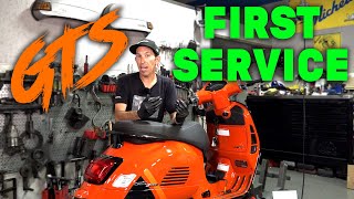 How to complete a 1st service, Change the Oil & Gear Oil on a 2023 Vespa GTS HPE2 Scooter