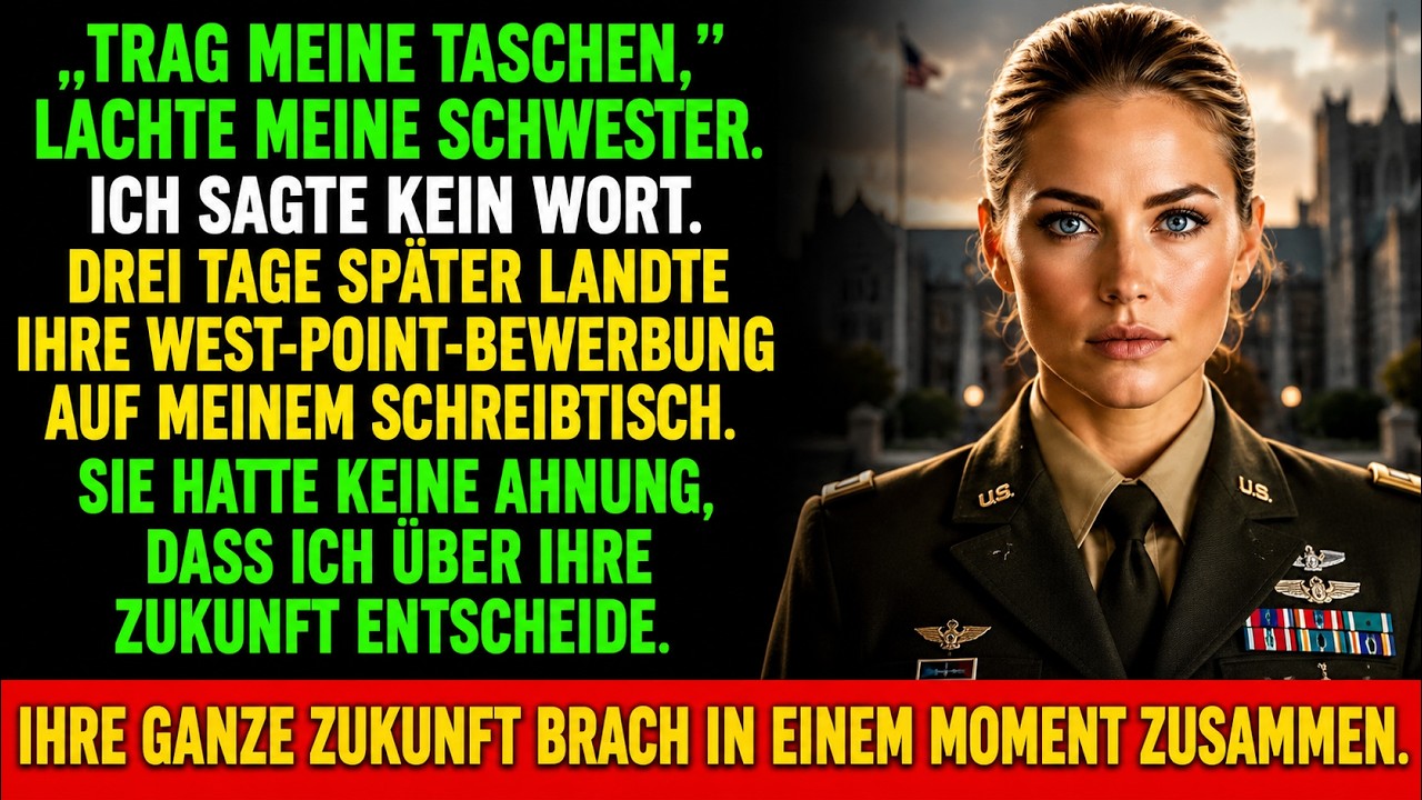 Mein Vater hob das Glas und verkündete vor über hundert Gästen, dass meine Schwester der nächste Star von West Point sei. Dann lächelte er in meine Richtung: „Olivia macht hauptsächlich...