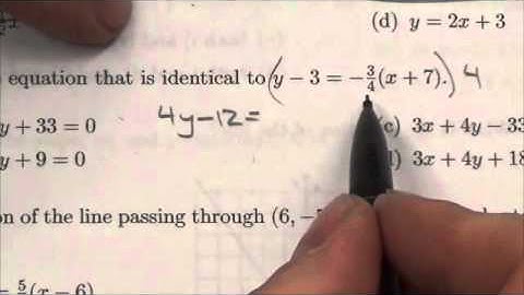 Math 10C Linear Relations Review MC#20