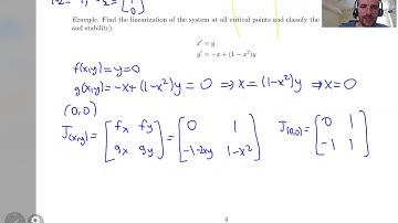 Section 8.1 Linearization, Critical Points and Equilibria - Part 3