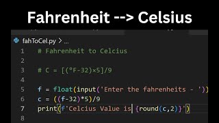 Convert Fahrenheit to Celsius using Python