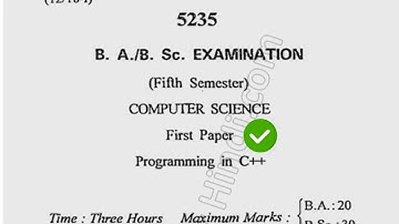 2018 Cdlu BSc 5th Sem C++ Question Paper