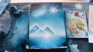 The Blue Pyramids - Spray Paint Art