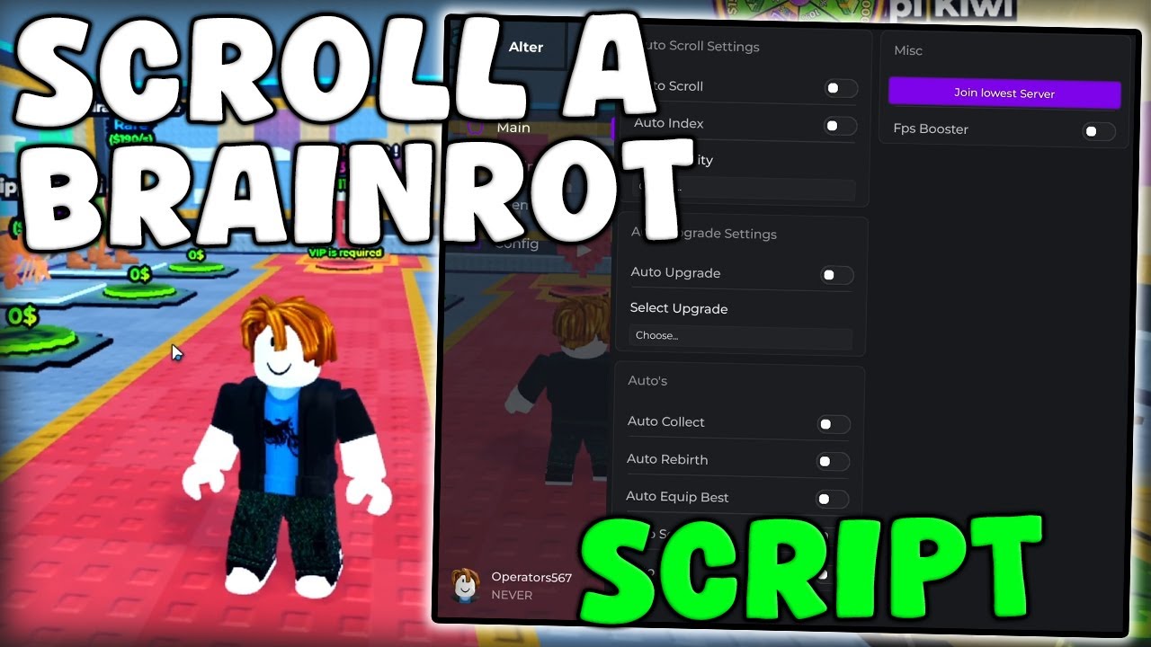[📱OP] Roblox Scroll a Brainrot Script Auto Scroll, Auto Collect ...