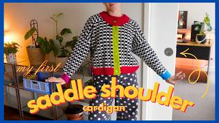 knitting my first saddle shoulder cardigan | knitting vlog
