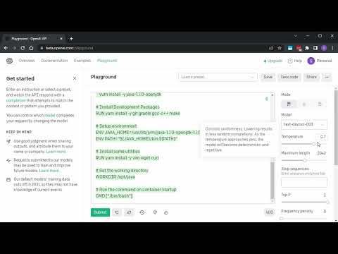 Playing with OpenAI - Create Dockerfile