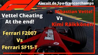 AC F1 Raikkonnen F2007 vs Vettel SF15-T Spa 60Fps
