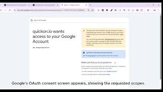 QuickOn App – Google OAuth Consent Flow & Feature Demonstration