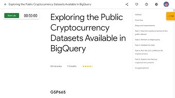 Exploring the Public Cryptocurrency Datasets Available in BigQuery GSP665