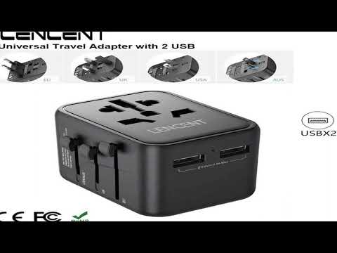 LENCENT International Travel Adapter with 2 USB Ports All-in-One Travel Charger Power Adap