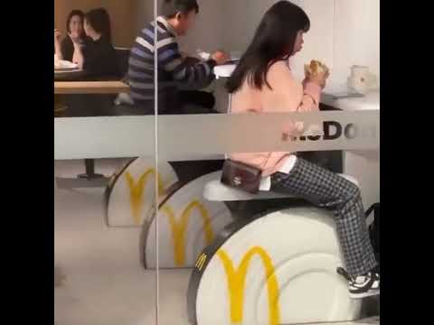 Exercise Bike While Eating At McDonald's
