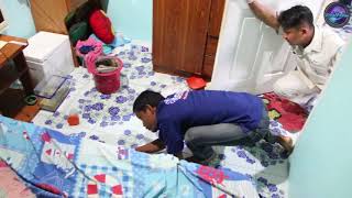 Python Hiding Under The Bed After Eating Cat