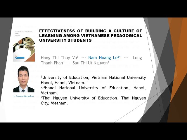 Effectiveness of building a culture of learning among Vietnamese  IJEP 2023 113 439 449 class=