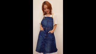 GUデニムをエプロンにリメイク