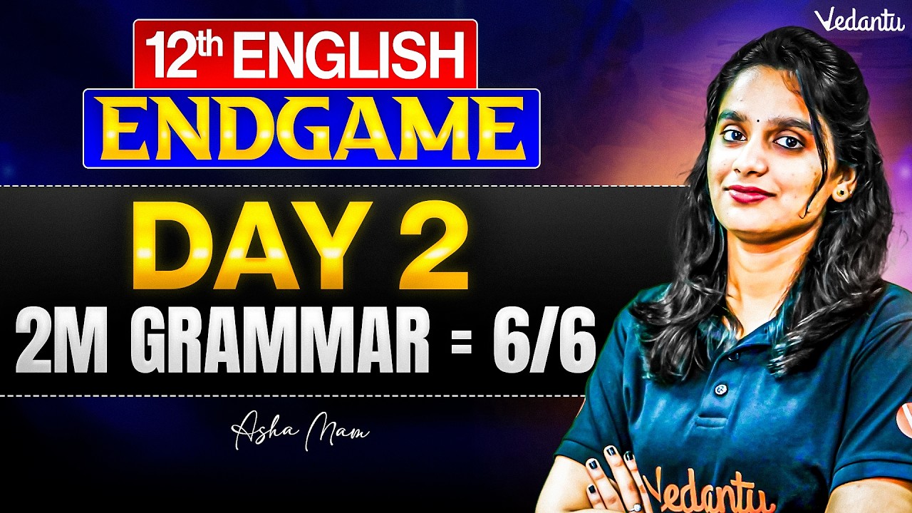 12th English | 2 Mark Grammar | 3 x 2 = 6 | ENDGAME | Public Exam 2026 | Asha Ma'am