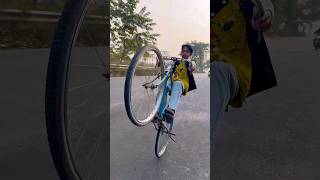 Wheelie On Road 😮😎 #desi #cycle #stunt #road @asgstunt