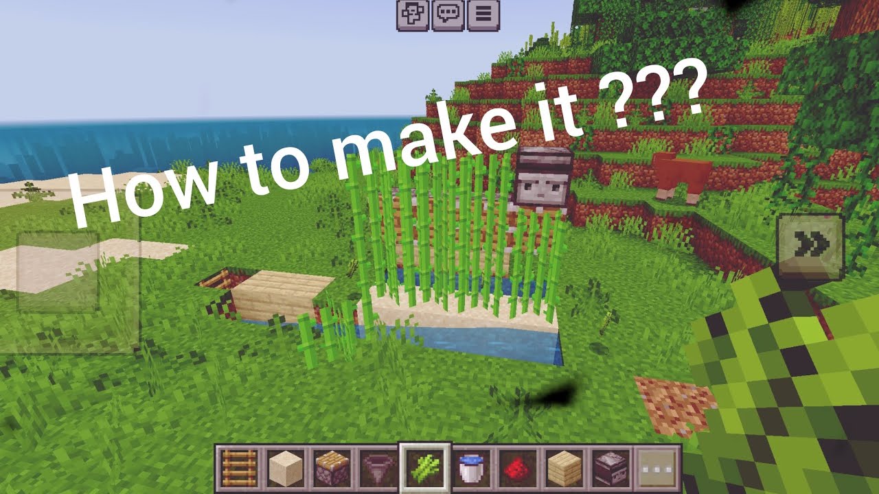 #minecraft tutorial how to make a sugar cane farm - YouTube