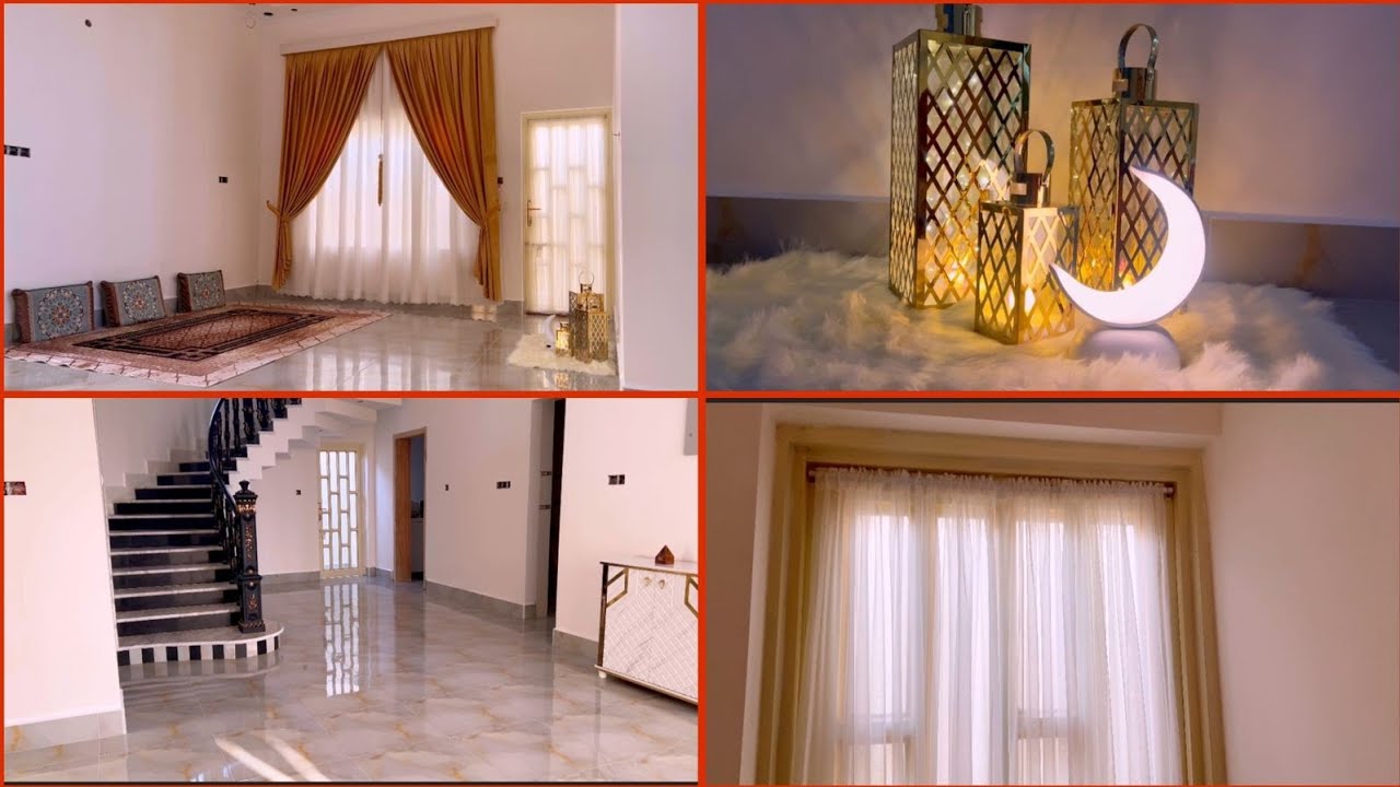 فرش وترتيب الصالة احلى ركن رمضاني الفوانيس والهلال 🌙⭐مشتريات زينة رمضان روتيني 🌹