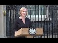 British Prime Minister Liz Truss pays tribute to the Queen after the announcement of her death