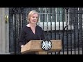 British Prime Minister Liz Truss pays tribute to the Queen after the announcement of her death