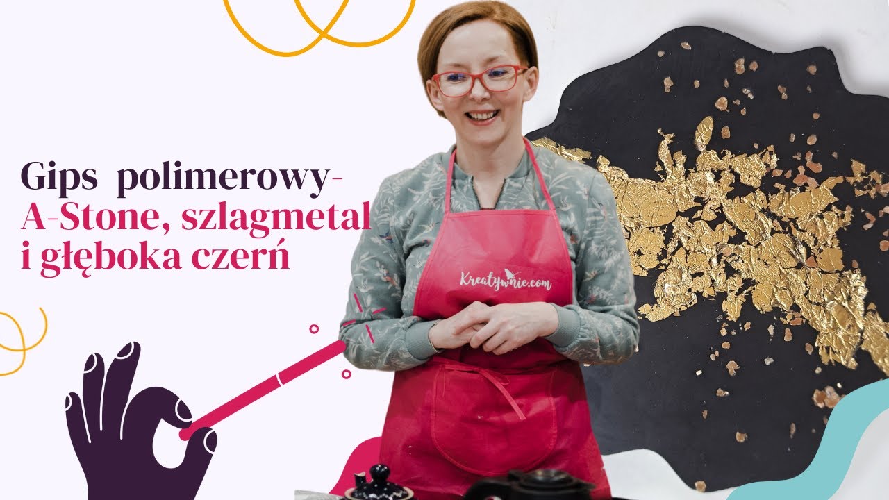 Gips polimerowy i złocenia - A-Stone, jak zabarwić gips na czarno, DIY | Dorota Freitag