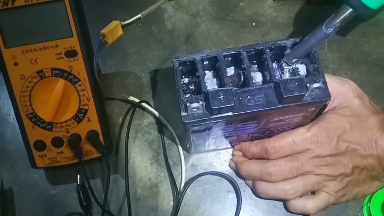 perbaiki aki kering mati tiba², solder sel aki yang putus 